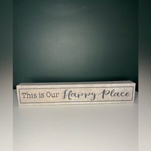This Is Our Happy Place Rustic Farmhouse Table Top Shelf Decor Sign Inspiration